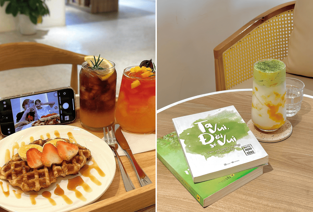 Qu&aacute;n phục vụ nhiều loại đồ uống c&ugrave;ng c&aacute;c loại b&aacute;nh ăn nhẹ thơm ngon (Nguồn: YOON Coffee)